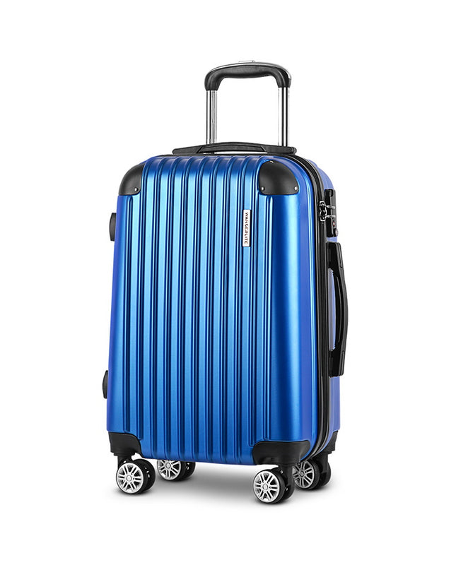 Wanderlite 28" 75cm Luggage Trolley Travel Suitcase Set Carry On Hard Case TSA Lock Lightweight Blue