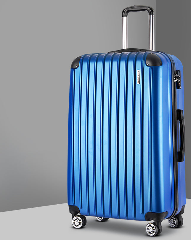 Wanderlite 28" 75cm Luggage Trolley Travel Suitcase Set Carry On Hard Case TSA Lock Lightweight Blue