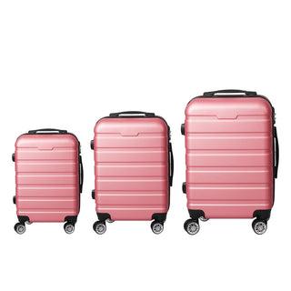 Slimbridge 3PC Luggage sets Suitcase Rose Gold