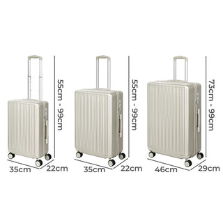 Slimbridge Luggage Suitcase Trolley White 3pc 20"+24"+28"