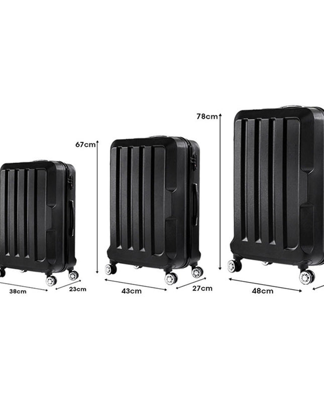 Slimbridge 20"24"28" 3PC Luggage Sets Black