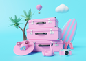 Pink & Rose Gold Suitcases