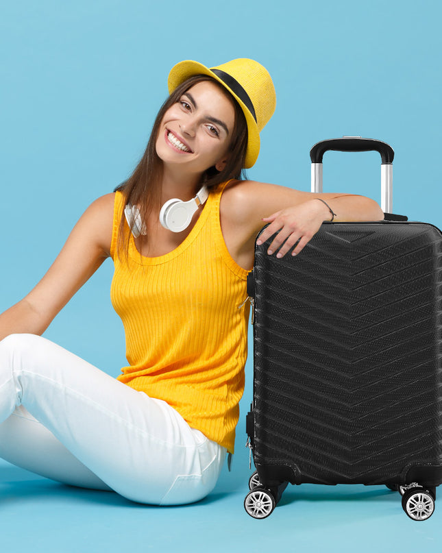 Slimbridge 20" Carry On Travel Luggage Black 20 inch
