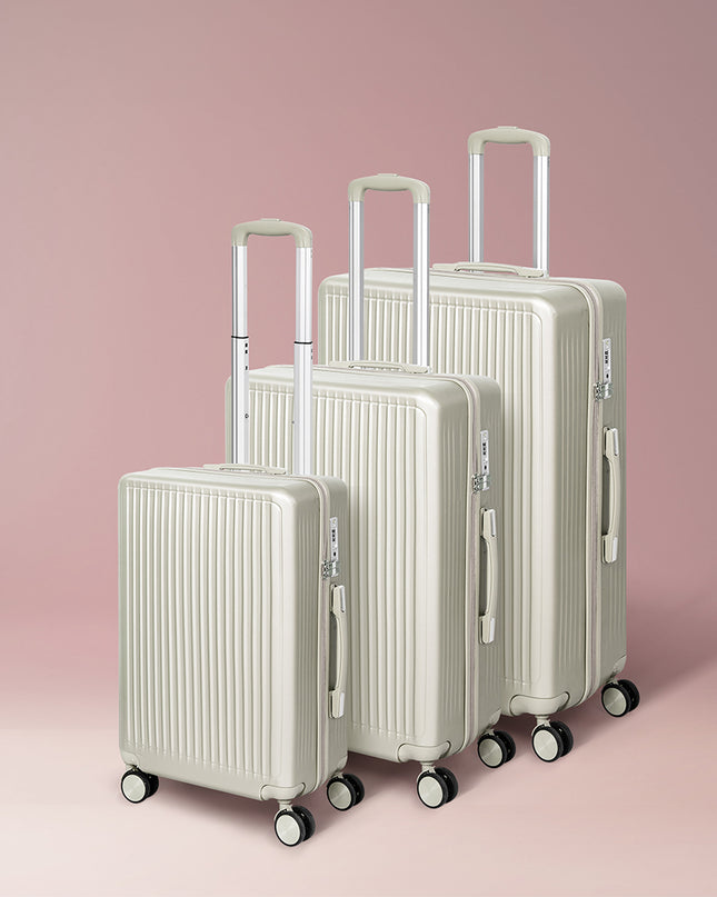 Slimbridge Luggage Suitcase Trolley White 3pc 20"+24"+28"