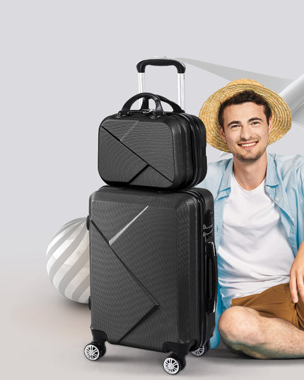 Slimbridge 2pcs 20"Travel Luggage Set Black