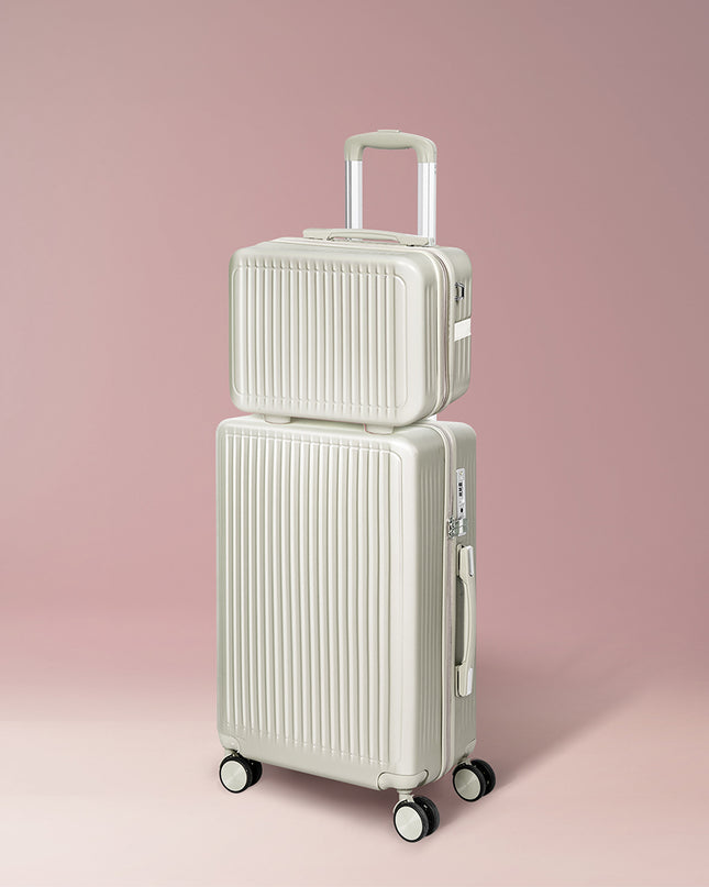 Slimbridge Luggage Suitcase Trolley White 2pc 14"+20"