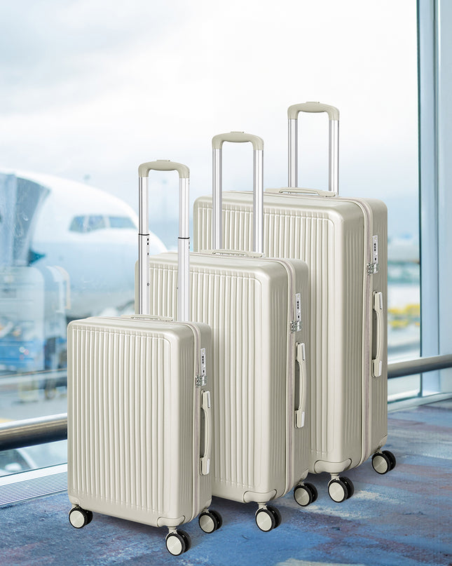 Slimbridge Luggage Suitcase Trolley White 3pc 20"+24"+28"