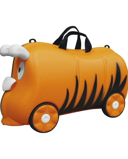 Kids 18L Travel Cabin Luggage w/ Trolley Ride On Wheel Suitcase (Orange)