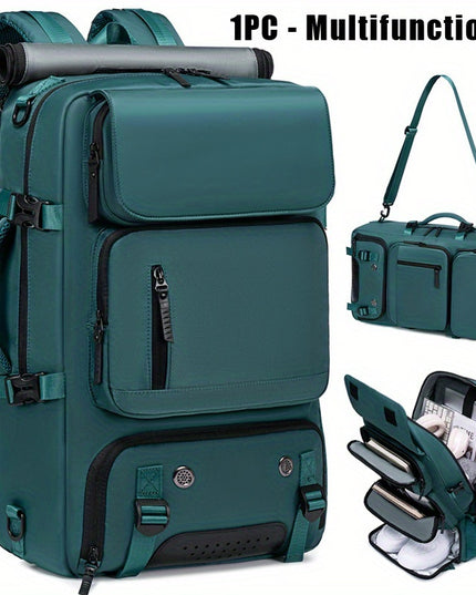 18.1-inch Easy-Travel Bag (46×30×16 cm): Four carrying modes in one bag, with independent shoe compartment and freely switchable hidden shoulder straps.(peacock blue）