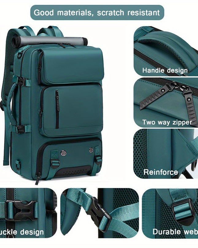 18.1-inch Easy-Travel Bag (46×30×16 cm): Four carrying modes in one bag, with independent shoe compartment and freely switchable hidden shoulder straps.(peacock blue）