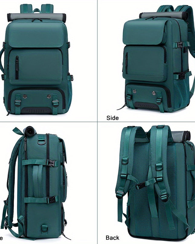 18.1-inch Easy-Travel Bag (46×30×16 cm): Four carrying modes in one bag, with independent shoe compartment and freely switchable hidden shoulder straps.(peacock blue）