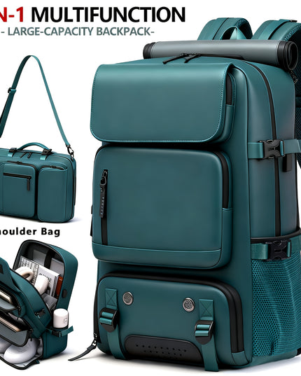 18.1-inch Easy-Travel Bag (46×30×16 cm): Four carrying modes in one bag, with independent shoe compartment and freely switchable hidden shoulder straps.(peacock blue）