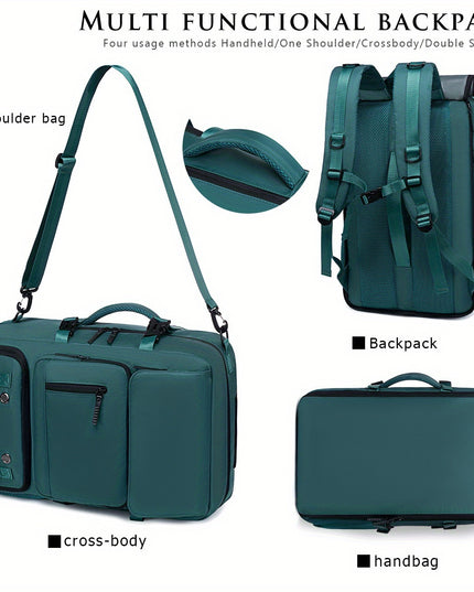 18.1-inch Easy-Travel Bag (46×30×16 cm): Four carrying modes in one bag, with independent shoe compartment and freely switchable hidden shoulder straps.(Army green）