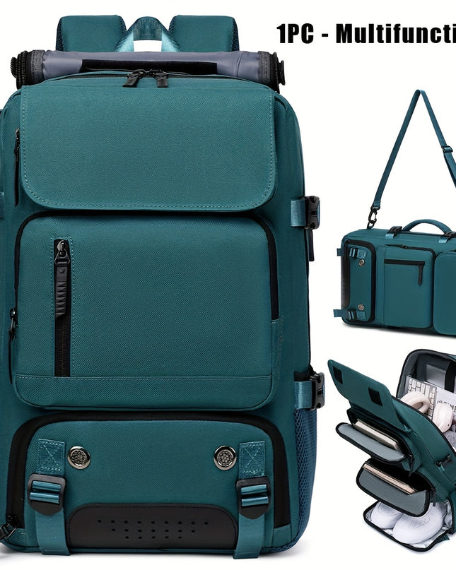18.1-inch Easy-Travel Bag (46×30×16 cm): Four carrying modes in one bag, with independent shoe compartment and freely switchable hidden shoulder straps.(Army green）