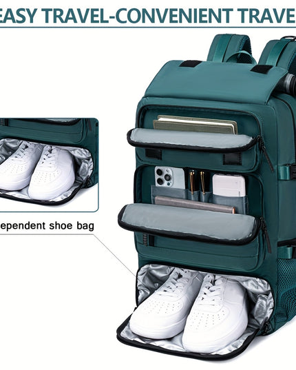 18.1-inch Easy-Travel Bag (46×30×16 cm): Four carrying modes in one bag, with independent shoe compartment and freely switchable hidden shoulder straps.(Army green）