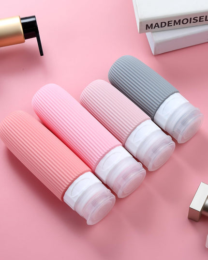 16-Piece Travel Bottle Set with Leak-Proof Silicone Squeeze Bottles – Reusable Toiletry Containers for Shampoo, Lotion, Makeup Remover (Pink)  | Other Colors Available in Store
