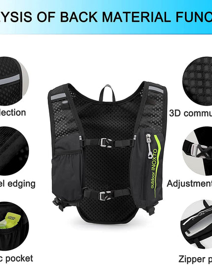 Ultra-Light Hydration Running Vest Backpack – 1.5L Water Capacity, Breathable Mesh Design for Cycling, Hiking & Marathon (Black) | Other Colors Available in Store