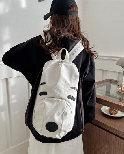 Cute Dog Face Backpack for Kids & Teens – White Cartoon Animal School Bag with Long Ears, Large Capacity Daypack for Girls and Boys (White)