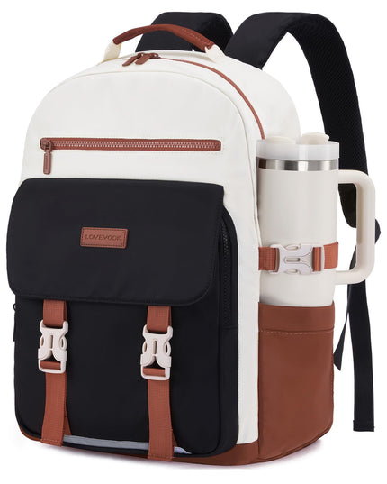 School Backpack for Teens & Students – Large Capacity Laptop Bag with 15.6 Inch Compartment, Waterproof Fabric & Multiple Pockets, Ideal for College, Travel, and Daily Use (Brown)