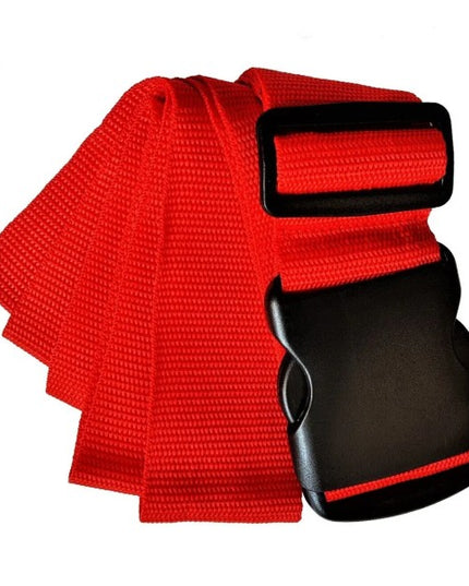 Red Luggage Straps 2-Pack with Metal Luggage Tags Adjustable Suitcase Strap Set