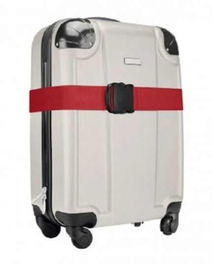 Red Luggage Straps 2-Pack with Metal Luggage Tags Adjustable Suitcase Strap Set