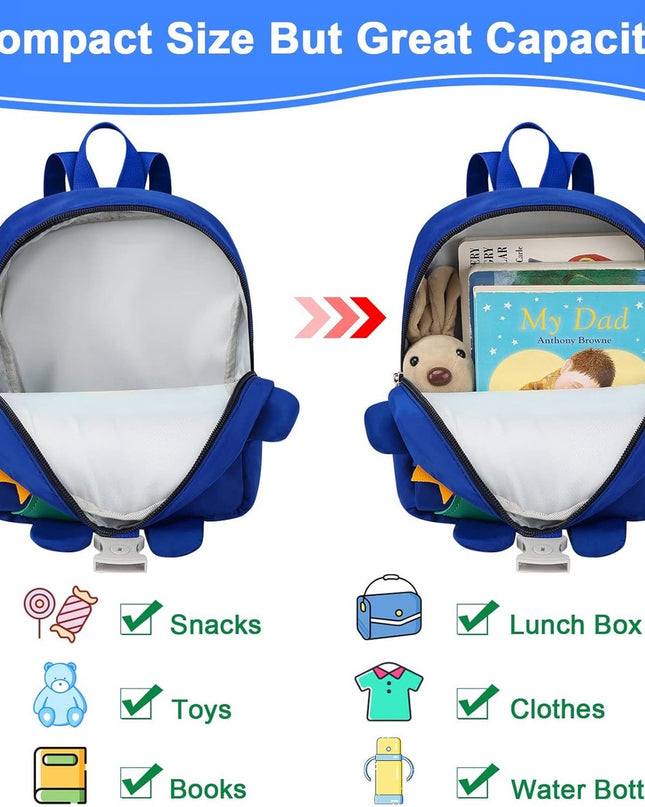 Leash - Dinosaur Backpack + 4-in-1 Leash and Adjustable Safety Wristband (Ideal Gift)