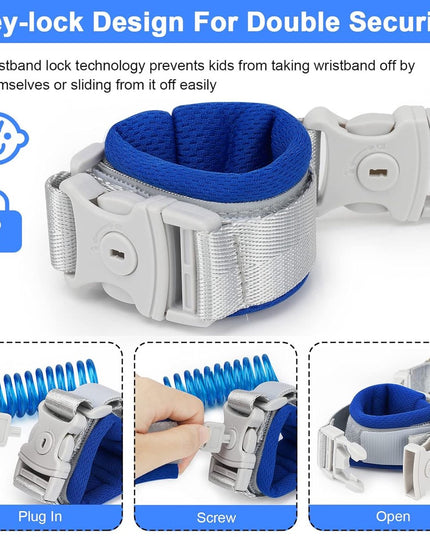 Leash - Dinosaur Backpack + 4-in-1 Leash and Adjustable Safety Wristband (Ideal Gift)