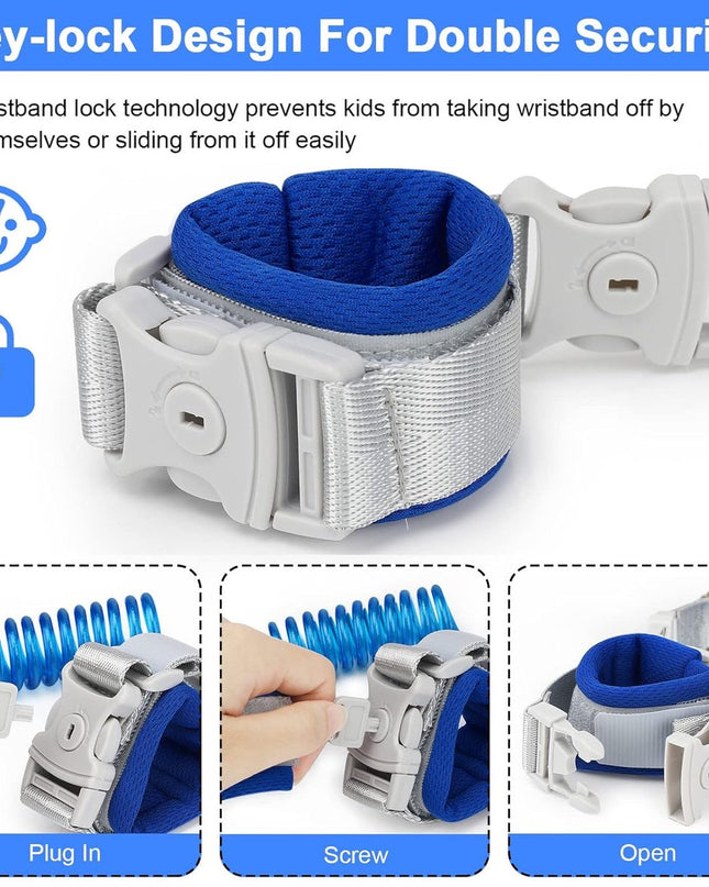 Leash - Dinosaur Backpack + 4-in-1 Leash and Adjustable Safety Wristband (Ideal Gift)