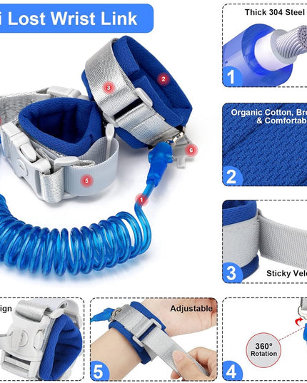 Leash - Dinosaur Backpack + 4-in-1 Leash and Adjustable Safety Wristband (Ideal Gift)