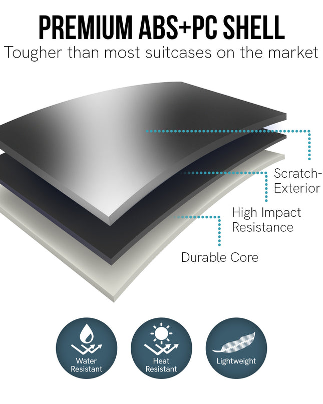 Olympus Noctis Suitcase 24in Hard Shell ABS+PC - Stygian Black