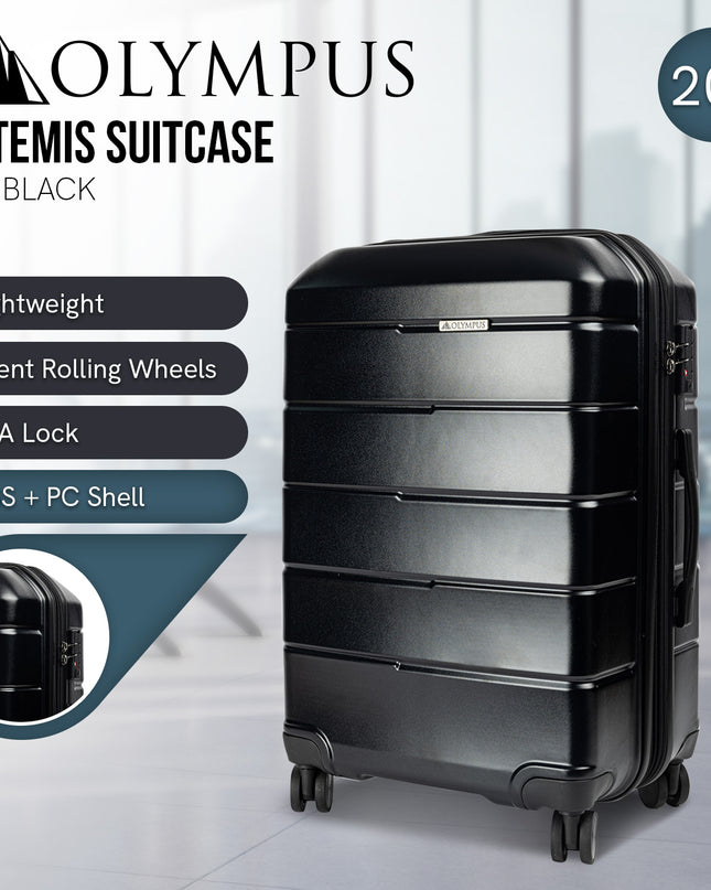Olympus Artemis 20in Hard Shell Suitcase ABS+PC  Jet Black