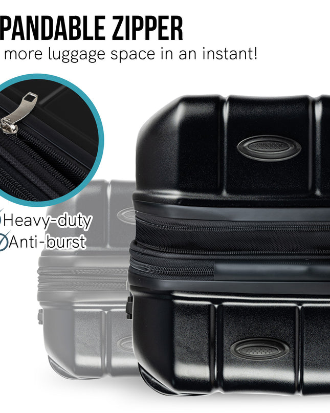 Olympus Artemis 20in Hard Shell Suitcase ABS+PC  Jet Black