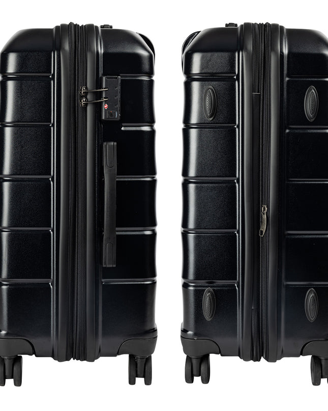 Olympus 3PC Artemis Luggage Set Hard Shell Suitcase ABS+PC  Jet Black