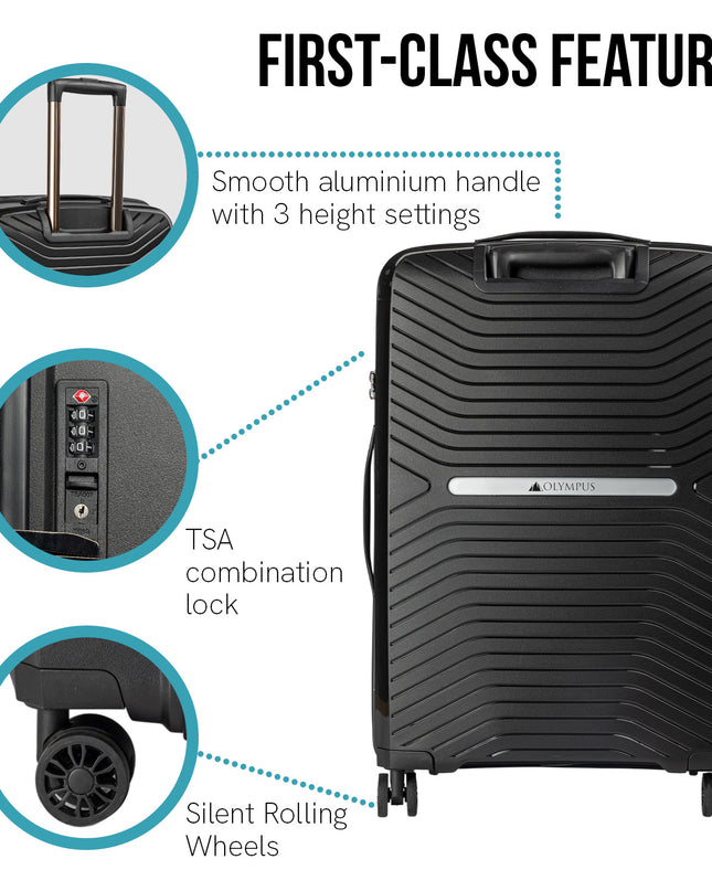 Olympus  Astra 20in Hard Shell Suitcase - Obsidian Black