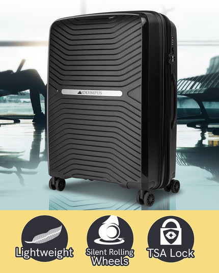 Olympus  Astra 24in Lightweight Hard Shell Suitcase - Obsidian Black