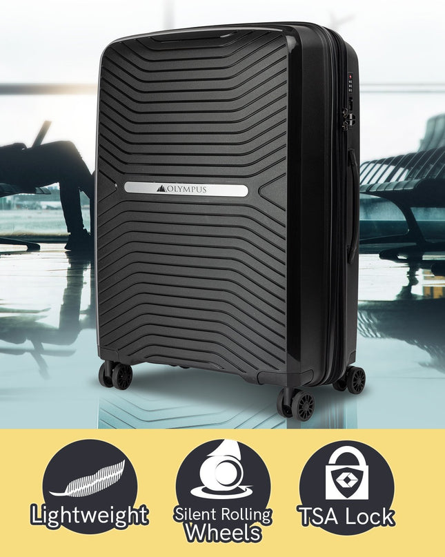 Olympus  Astra 24in Lightweight Hard Shell Suitcase - Obsidian Black