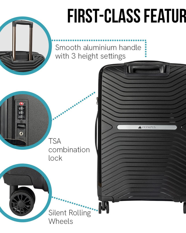 Olympus  Astra 24in Lightweight Hard Shell Suitcase - Obsidian Black