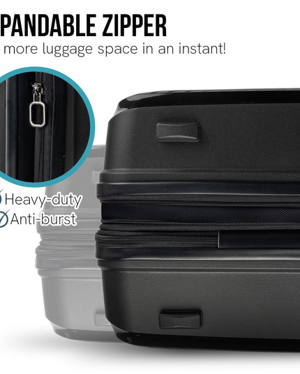 Olympus  Astra 24in Lightweight Hard Shell Suitcase - Obsidian Black