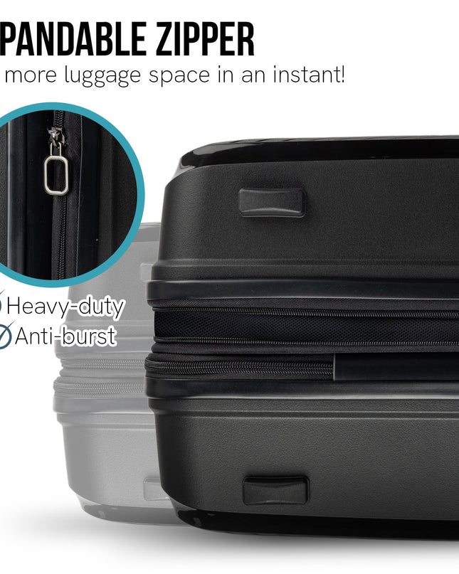 Olympus  Astra 24in Lightweight Hard Shell Suitcase - Obsidian Black