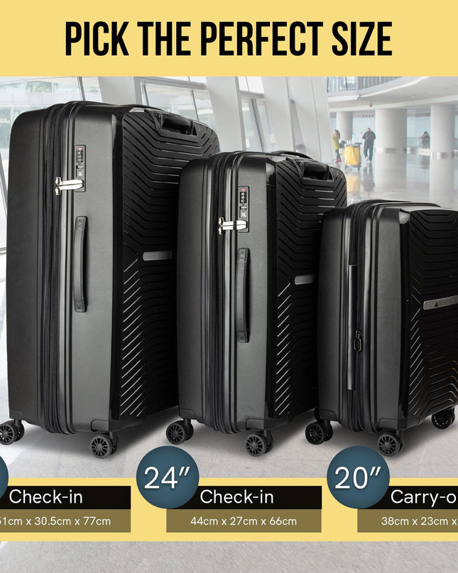 Olympus  Astra 24in Lightweight Hard Shell Suitcase - Obsidian Black
