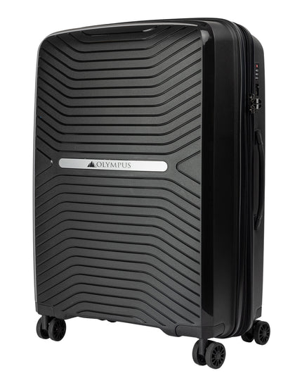 Olympus 3PC Astra Luggage Set Hard Shell Suitcase - Obsidian Black