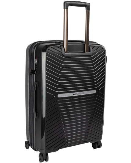 Olympus 3PC Astra Luggage Set Hard Shell Suitcase - Obsidian Black