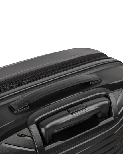 Olympus 3PC Astra Luggage Set Hard Shell Suitcase - Obsidian Black