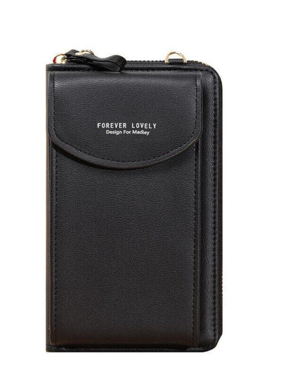 Women Pouch Bag Mobile Phone Bag Pu Leather Crossbody Purse Wallet Shoulder Bag - Light Purple