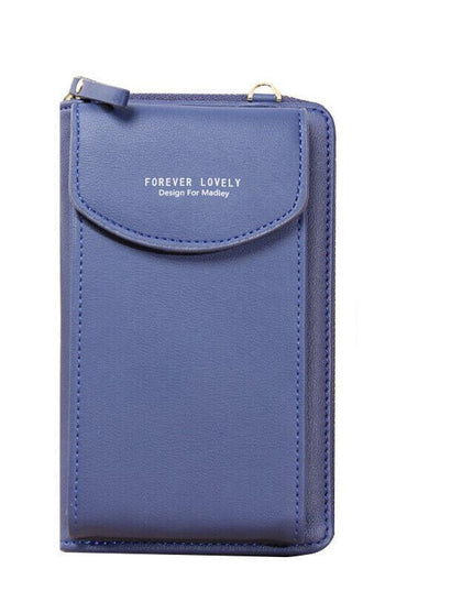 Women Pouch Bag Mobile Phone Bag Pu Leather Crossbody Purse Wallet Shoulder Bag - Light Purple