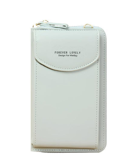 Women Pouch Bag Mobile Phone Bag Pu Leather Crossbody Purse Wallet Shoulder Bag - Light Purple