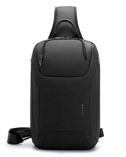 Men Chest Bag Business Shoulder Crossbody Bag - Black