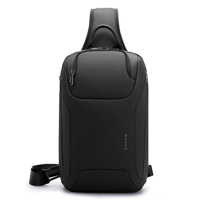 Men Chest Bag Business Shoulder Crossbody Bag - Black