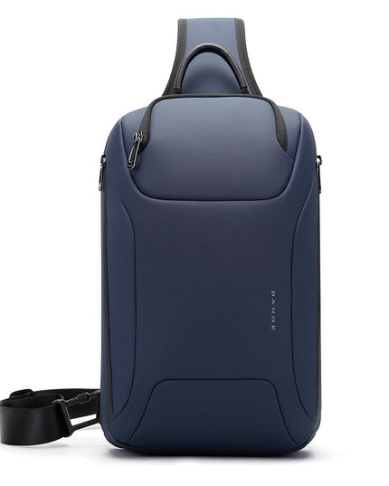 Men Chest Bag Business Shoulder Crossbody Bag - Black