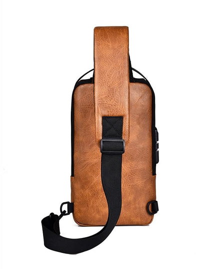 Waterproof Anti Theft Crossbody Backpack For Men - Black